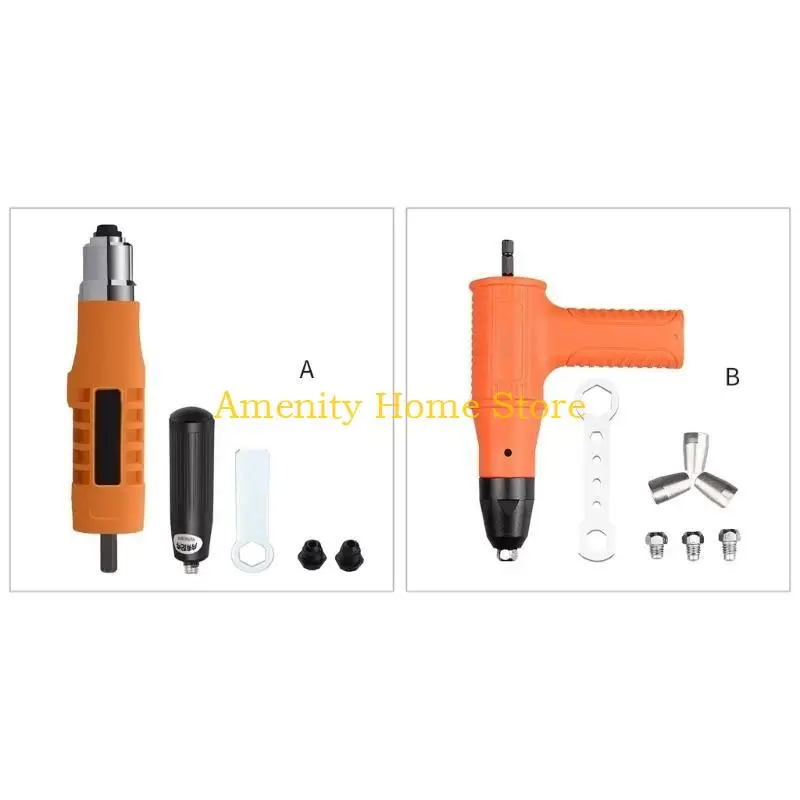 F26C Electric Rivet Guns Head Professional Riveter Nut Guns for Cordless Electric Drill Riveting Adapter Rivet Guns Nut