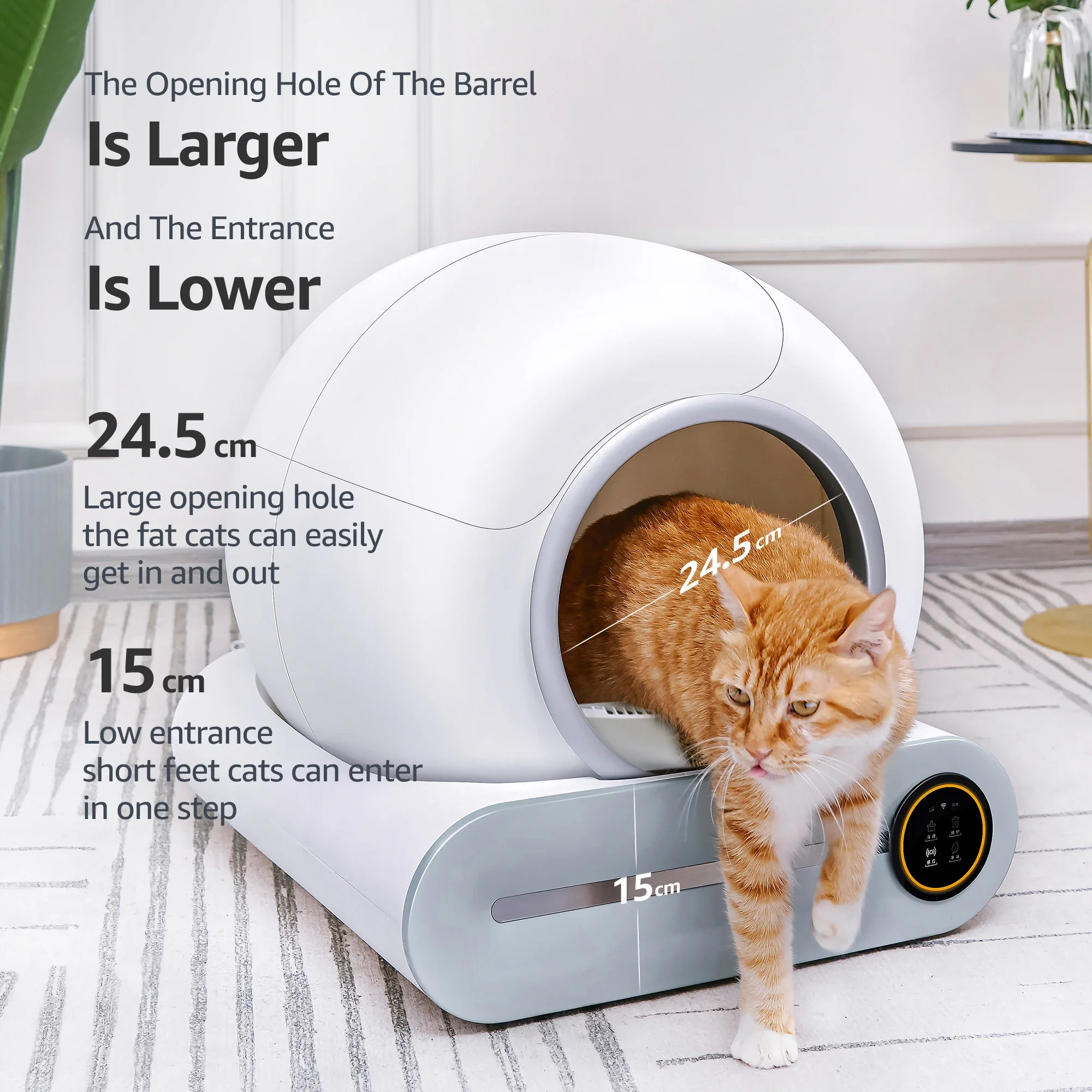 Smart Self-Cleaning Cat Litter Box Automatic Cat Litter Cleaning Robot With 9L Large Capacity APP Control For Multiple Cat