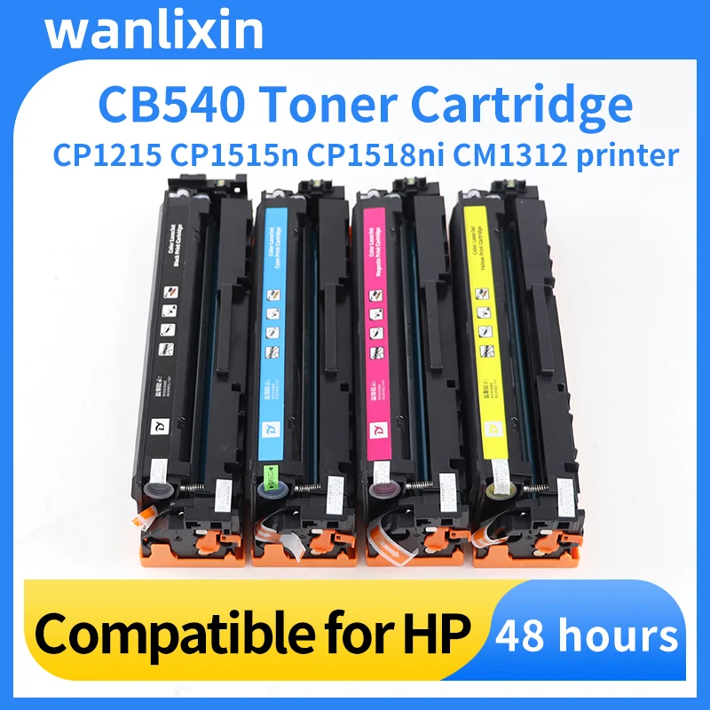CB540A CB541A CB542A CB543A 125A Color Toner Cartridge Compatible for HP LaserJet CP1215 CP1515n CP1518ni CM1312 printer Toner