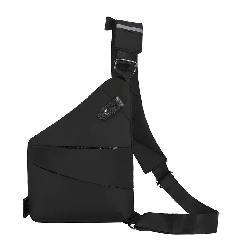  Simple Outdoor Leisure Men's Chest Bag Cycling Anti-theft Crossbody Bag Large Capacity Waterproof Shoulder Bag Phone Purse 