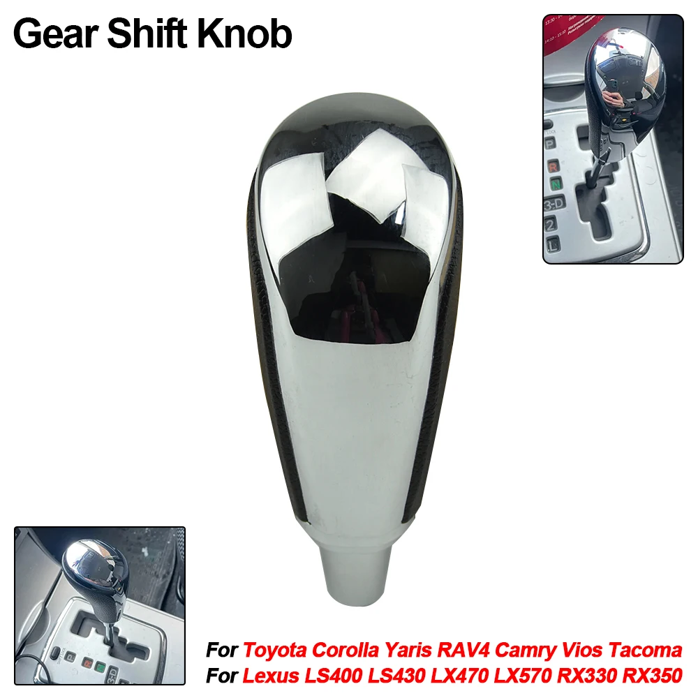 AT Car Chrome Gear Shift Knob Lever Shifter Handle Stick for Toyota Corolla Yaris RAV4 Camry For Lexus LS400 LX570 RX350