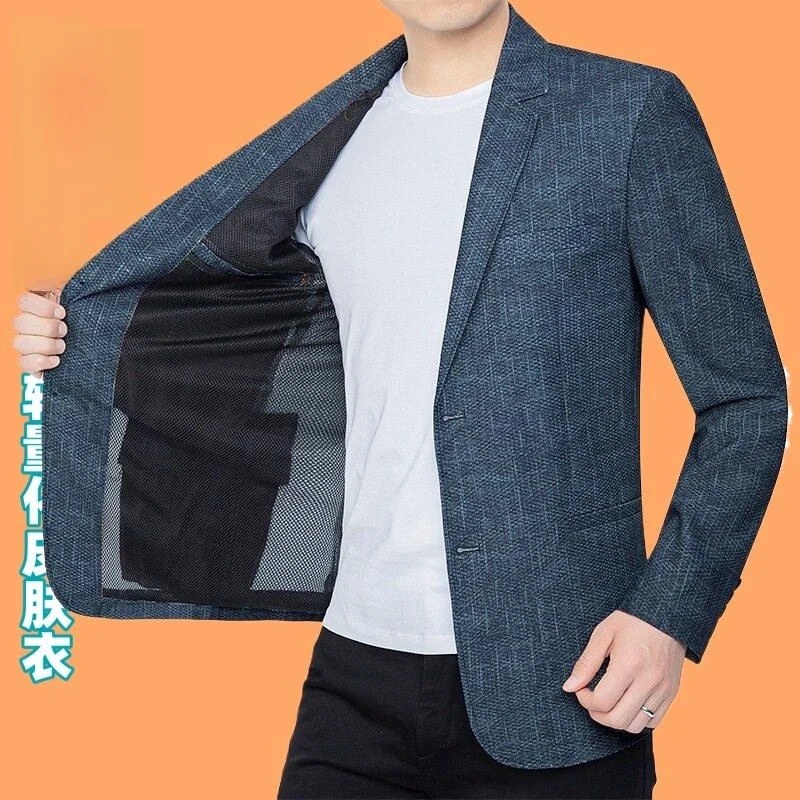 

Comfortable Summer New Sle Men's Casual Sun Protection Silk Ice Thin Top Coat Dad Jaet Qui Dry Lightweight Suit Waistcoat