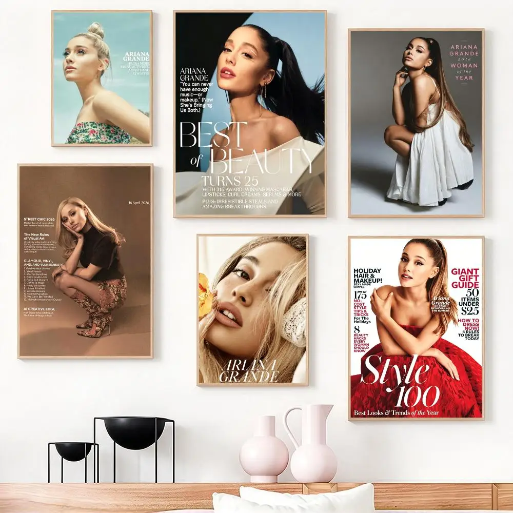 music Ariana Grande Poster Poster HD Frameless Creamy Style Home Decor Wall Art for Living Room Bedroom Gift
