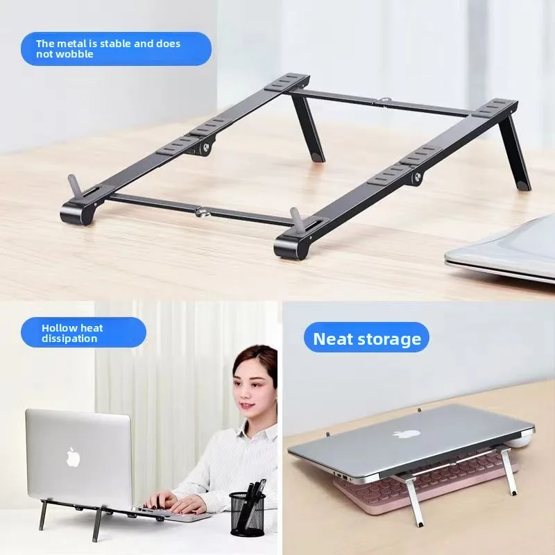 Notebook cooling bracket heightened metal portable multi-function three-in-one portable folding rack computer