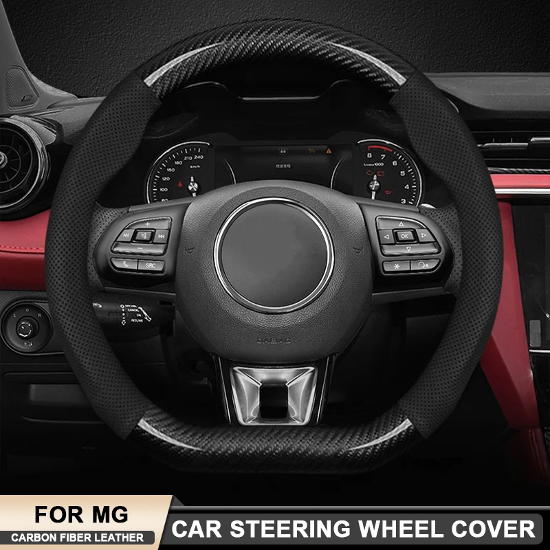 

Carbon Fiber Leather Car Steering Wheel Cover For MG MG3 MG5 MG6 Trophy MG7 ZS HS GS 3SW ES5 RX5 RX8 ZS EHS EV TF GT ES5 ONE EZS