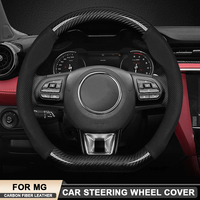 Carbon Fiber Leather Car Steering Wheel Cover For MG MG3 MG5 MG6 Trophy MG7 ZS HS GS 3SW ES5 RX5 RX8 ZS EHS EV TF GT ES5 ONE EZS
