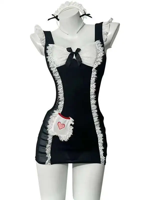 섹시 레이스 가슴 감싸는 허리 파임 백리스 폴드 시스루 거즈 랩 힙 핫앤스파이시 메이투 슬림 드레스 우아한 40WN