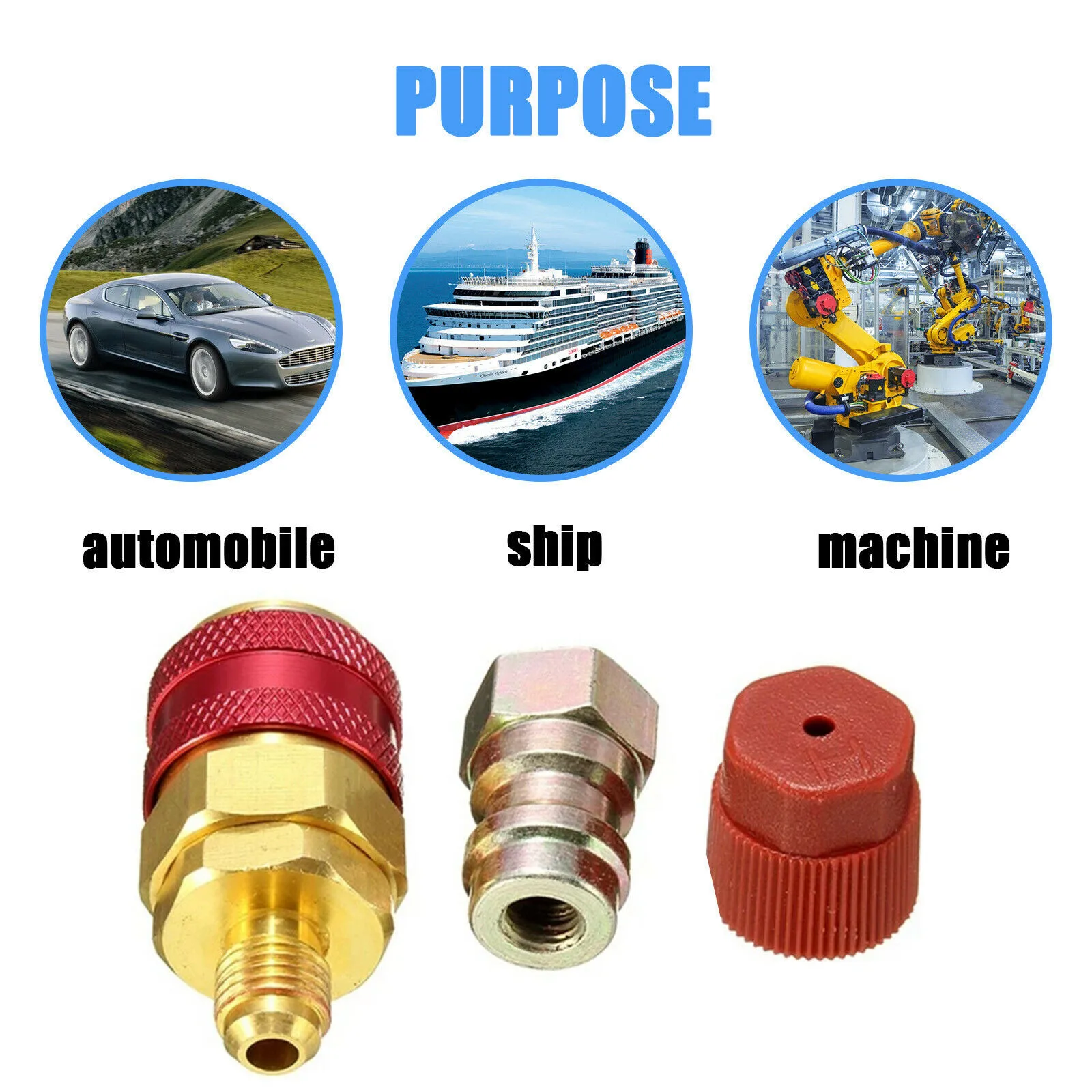 180° R134A Quick Coupler Adapters Car Air-conditioning Fitting High Side Extension 17 Mm Hot ，Portable Aktisch