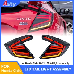 LED Tail Lights for Honda Civic10 Th Gen Type R Hatchback 2016-2021 Animation Indicator Sequential Turning Signal Tail Lamps