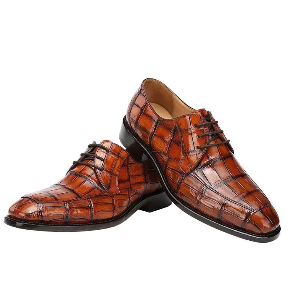 hulangzhishi new arrival mmale  men crocodile leather shoes  crocodile formal