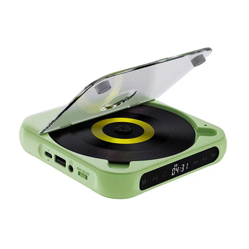 

Portable CD Player Bluetooth Speaker,LED Screen, Stereo Player, Wall Mountable CD Music Player with FM Radio-Green