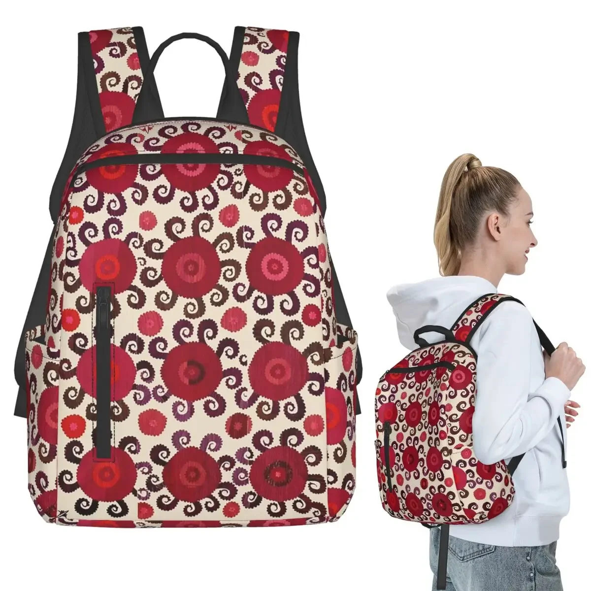 Samarkand Antique Southwest Uzbekistan Suzani Backpack Student BookBag Children School Bag Laptop Shoulder Bags Boys Girls