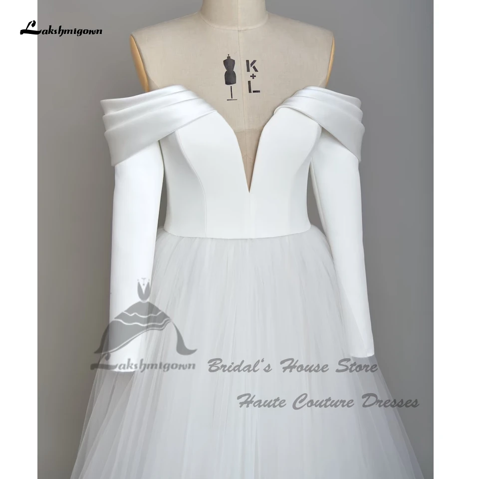 Lakshmigown Princess Women White abiti da Sposa a maniche lunghe 2024 Sexy Off spalla Beach abiti da Sposa Abito Sposa