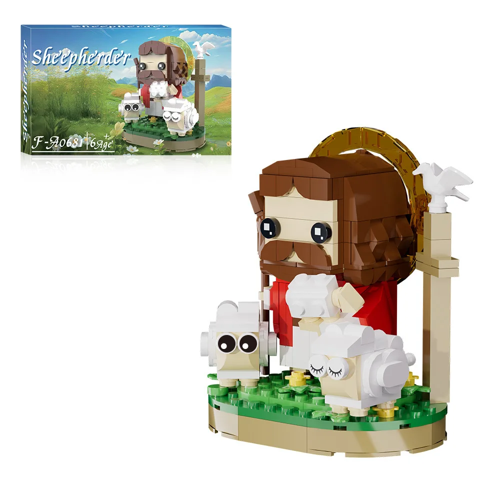 

New in Classic Christianity God Shepherd Building Block Easter Day Jesus Bricks Assemble Toys Creative Educational Children Gift