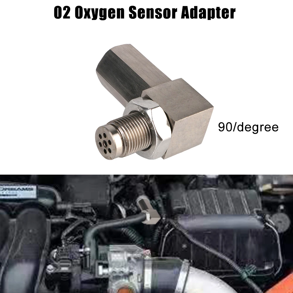 Universal 90 Degree or 45 Degree O2 Oxygen Sensor Extender O2 Oxygen Sensor Spacer O2 Bung Extension Catalytic Converter