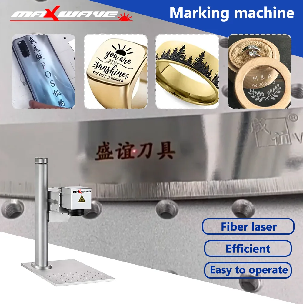 Mini máquina de marcação a laser de fibra de mesa 1.30W para gravador de metal, suporte USB, 110x110mm, ferramentas de joias