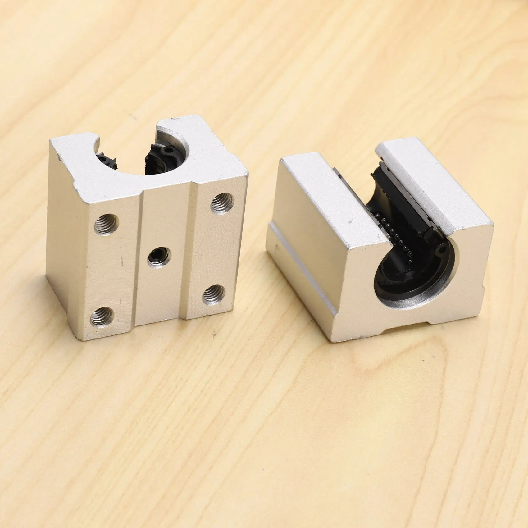 ABSE-8 X SBR12UU 12Mm Aluminum Linear Motion Router Bearing Block, Silver