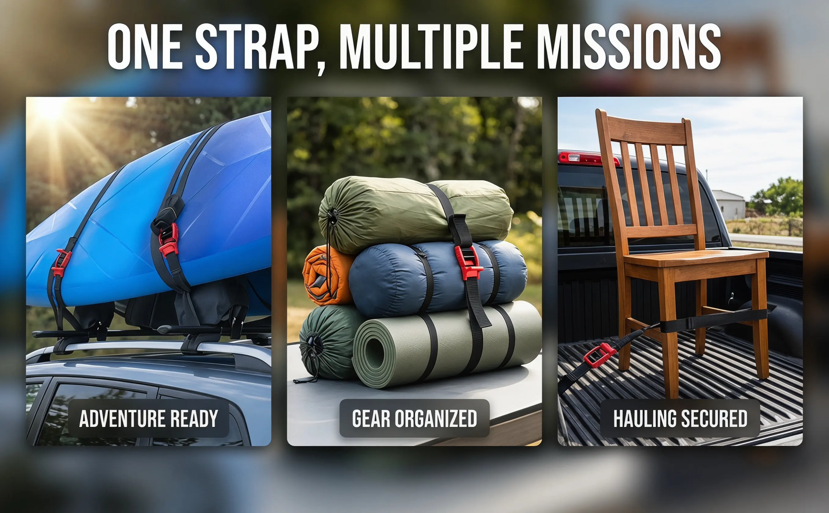 Buckle Tie Down Strap Heavy Duty Polyester Lashing Strap for Roof Rack Cargo Luggage Transport Fixing Sorting Bundling Belt