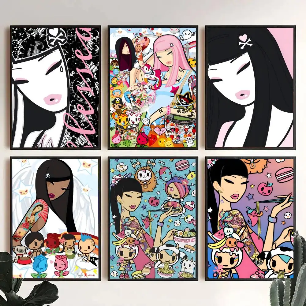 Cartoon T-Tokidoki Poster Decorative Wall Art Stickers Mural For Home Living Room Hallway Decor Gift