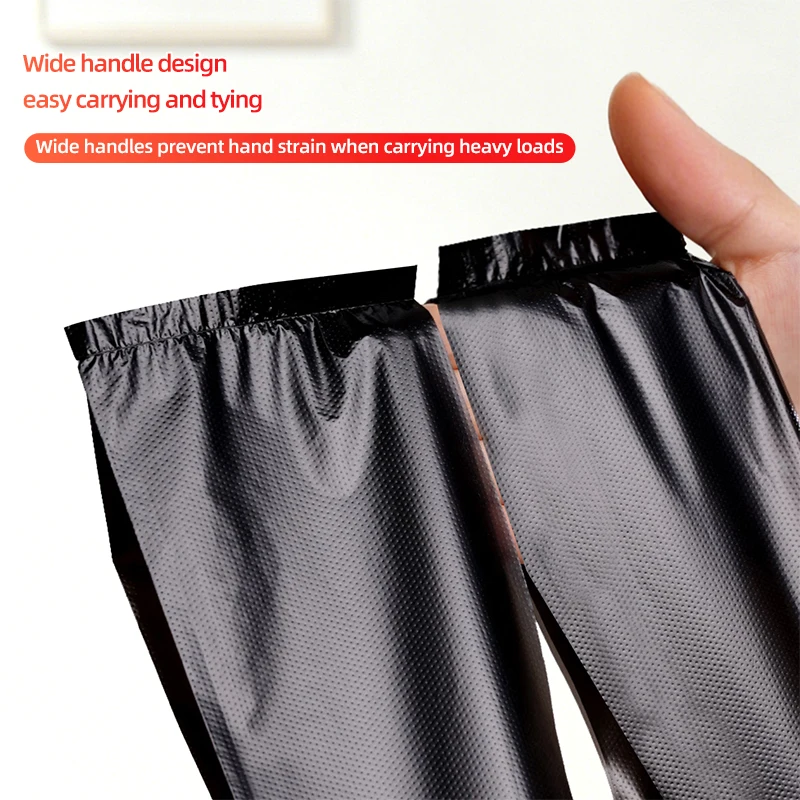 Large Strong Black T-Shirt Plastic Garbage/Trash/Bins Bags, Tear Resistant Leakproof Heavy Duty Vest, For Room, Kitchen, Car