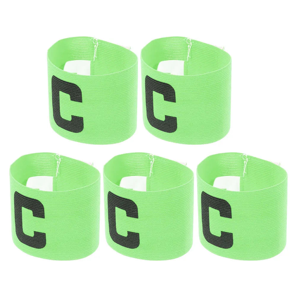 5Pcs Captain Armband Soccer Football Team Leader Bands Adjustable Durable Nylon Sports Armbands for Basketball