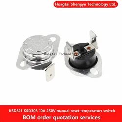 KSD301/303 for 40/80/85/90/95/100/105/110C-160 degrees manual reset thermostat normally closed temperature control sensor switch