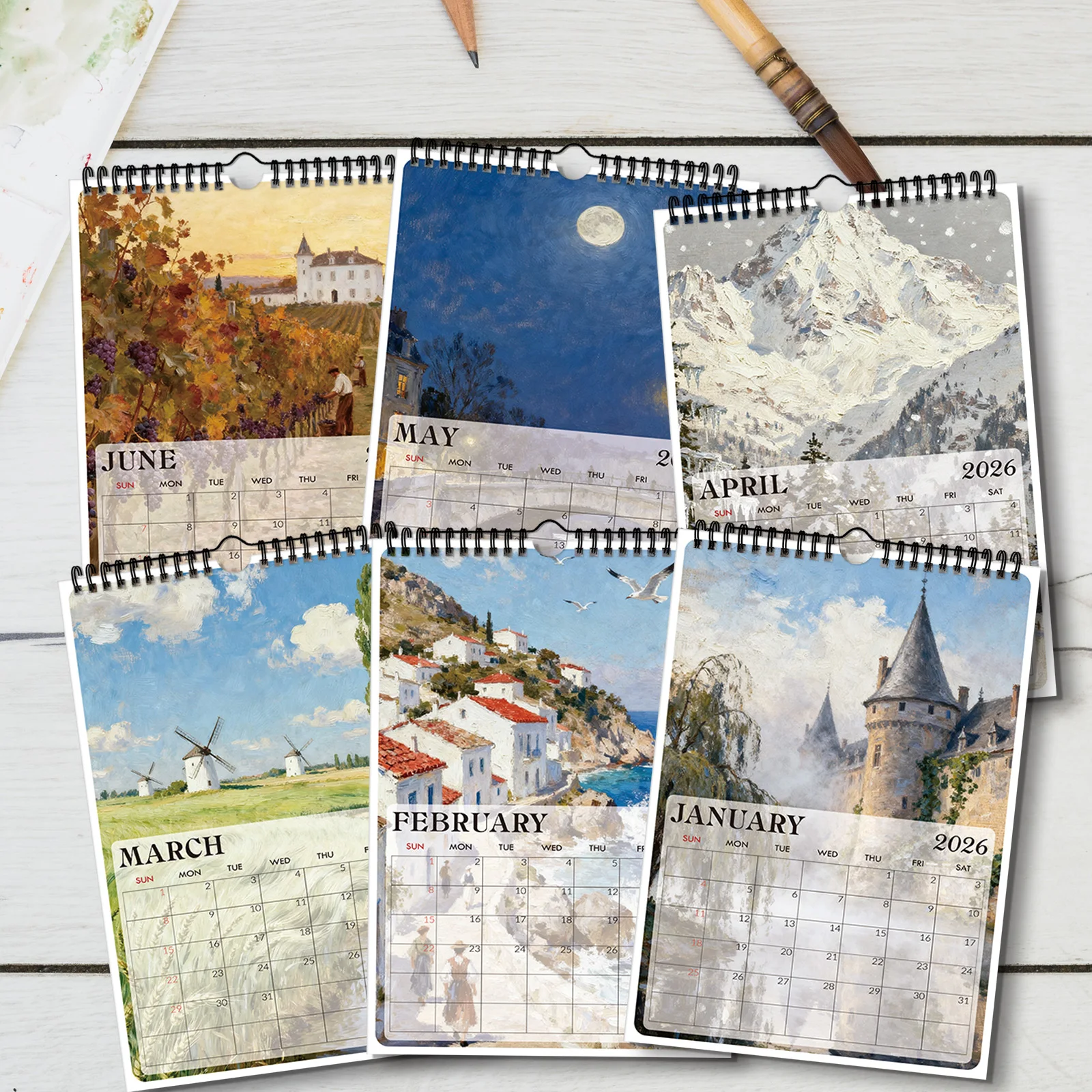 1 قطعة 2026 تقويم حائط لمناظر الحديقة، مثالي لديكور المنزل وتنظيم سنوي، تقويم حائط مضحك #5