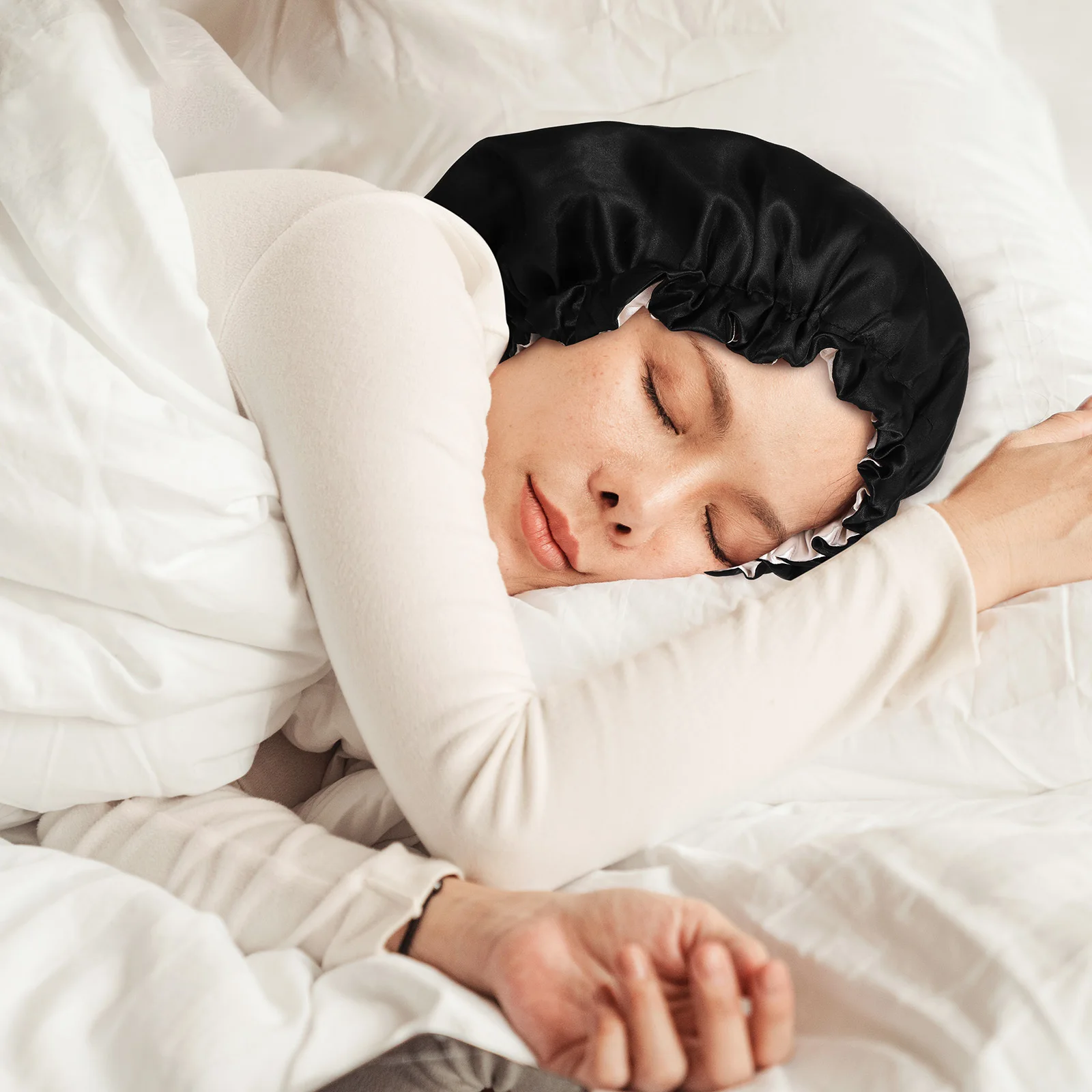 

4 шт. шелковые чепчики для сна, атласная повязка для волос, регулируемые удобные легкие шапочки для сна для женщин, защита для волос