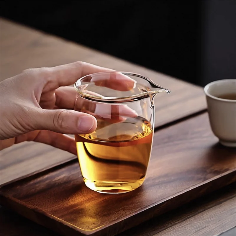 Japanischen Stil 200 ml Glas Tee Krug Fair Cup Kung Fu Tee-Set Chahai Tee Zeremonie Glas Servieren Teetasse Kaffeekanne wein Krug