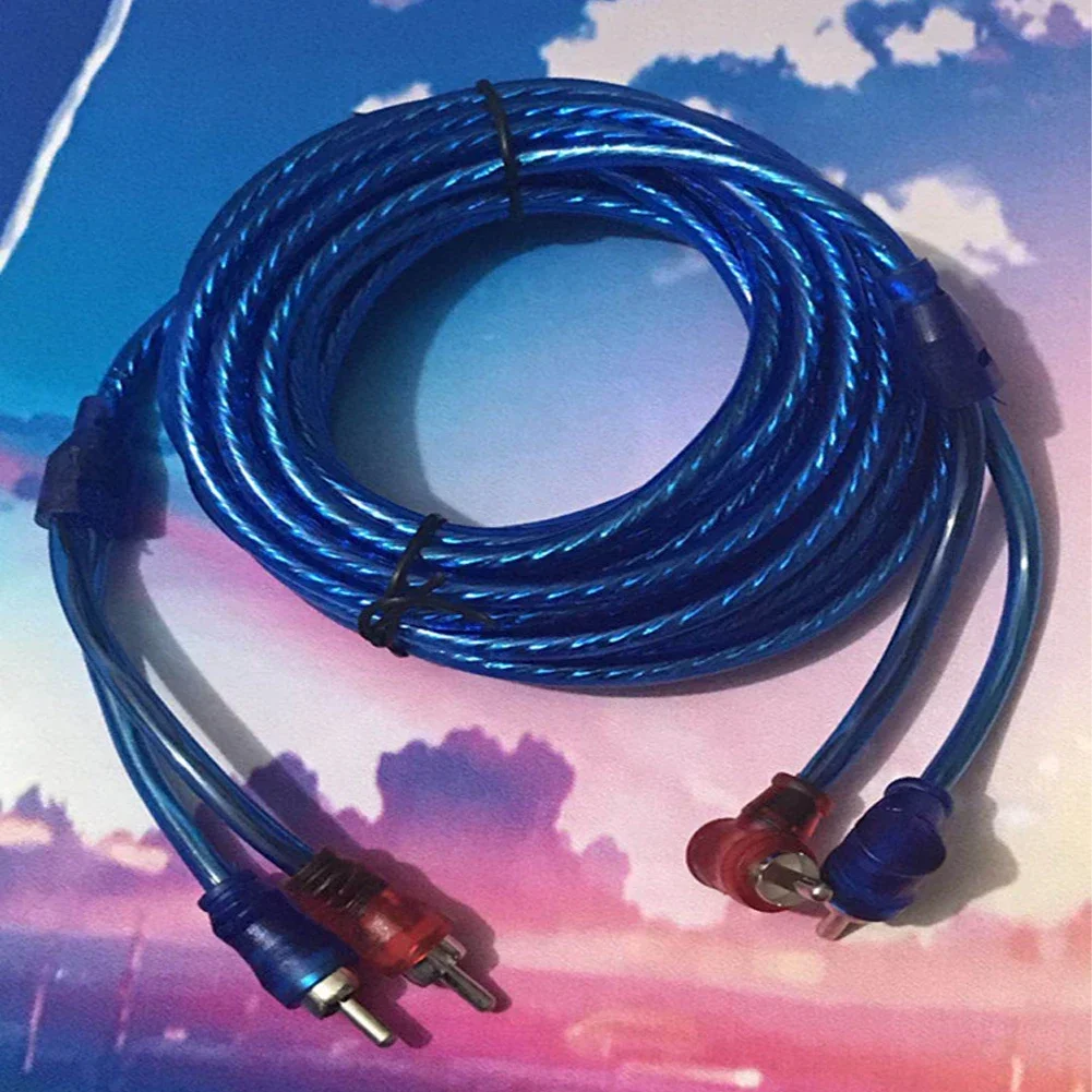 Car Audio Cable Pure Copper Audio System Modification Subwoofer Amplifier Cables 2 RCA to 2 RCA Wire Automotive Signal Cable