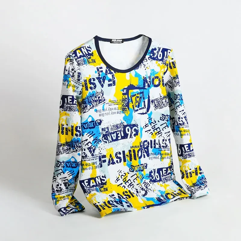 

Autumn and winter men's thick and fleece round neck winter tight cotton sweater autumn warm inner clothing single base shirt