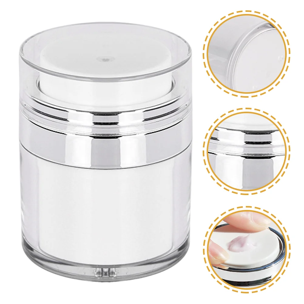 

2 Pcs Bottled Pump Container for Lotion Cream Jar Vacuum Dispenser Gas Moisturizer Plastic Travel Skincare