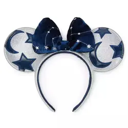 Disney Captain America Shield Mickey Mouse Ear Headband PU Leather Disneyland Mickey Adult/Child Cosplay Girl Accessorie