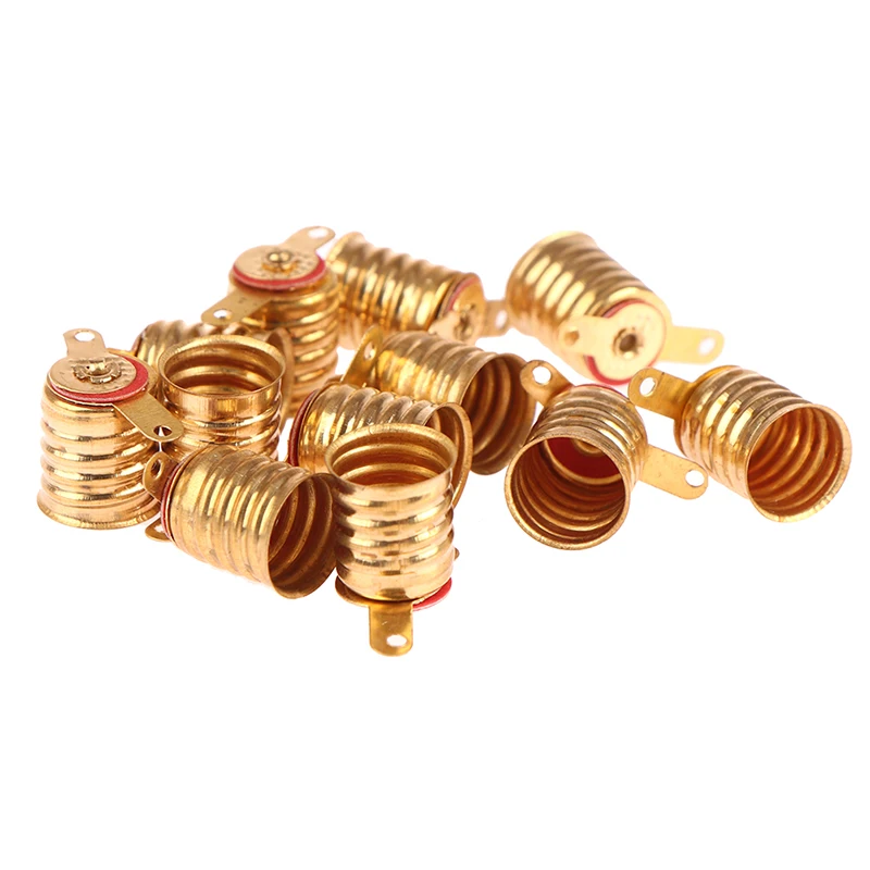 10x E10 Screw-Type Copper Lamps Base Bulb Small Electric Bead Lamp Holder Home Experiment Circuit Electrical Test Accessories