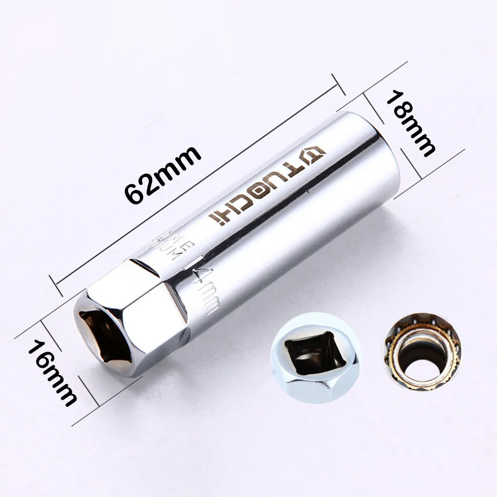 3/8 Dr 12PT Thin Wall Magnetic Spark Socket 14/16mm Chrome Vanadium Steel Resistant Mirror Polish for Nisan for mini