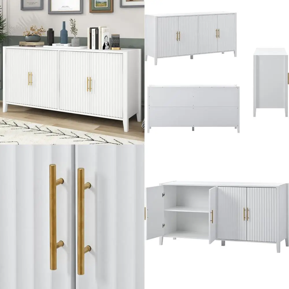 63" White Wooden Bu…