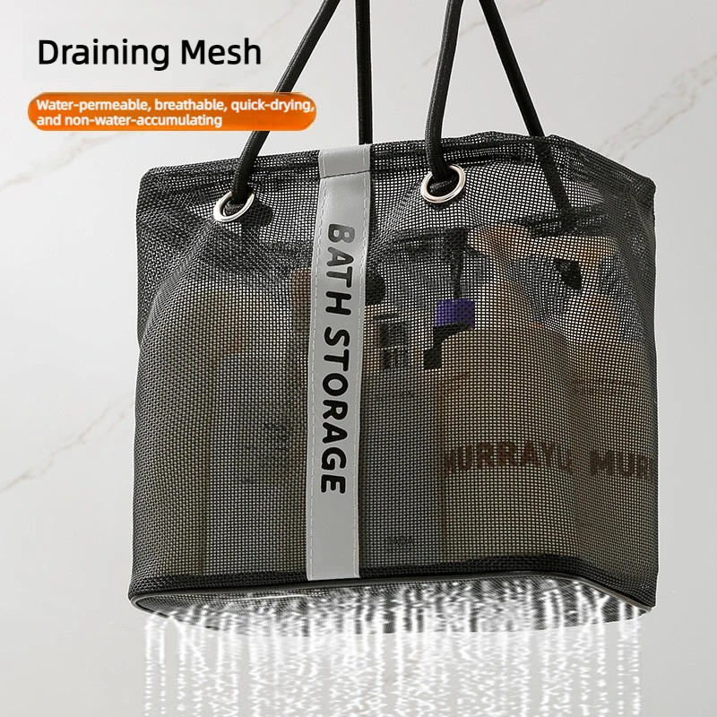 1Pcs S/L Portable Travel Toiletry Bag Summer Swimming Mesh Shower Caddy Foldable Storage Basket for Gym Camping Beach Organizer