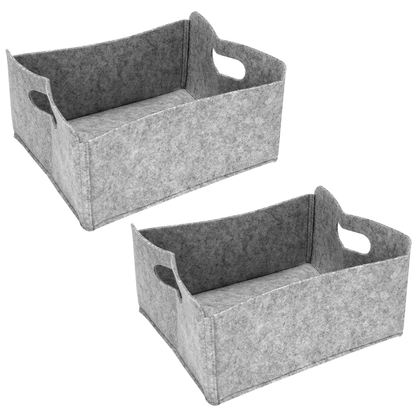 

Newest 2Pcs Felt Storage Basket/Bin with Handles, Collapsible & Convenient Storage Solution