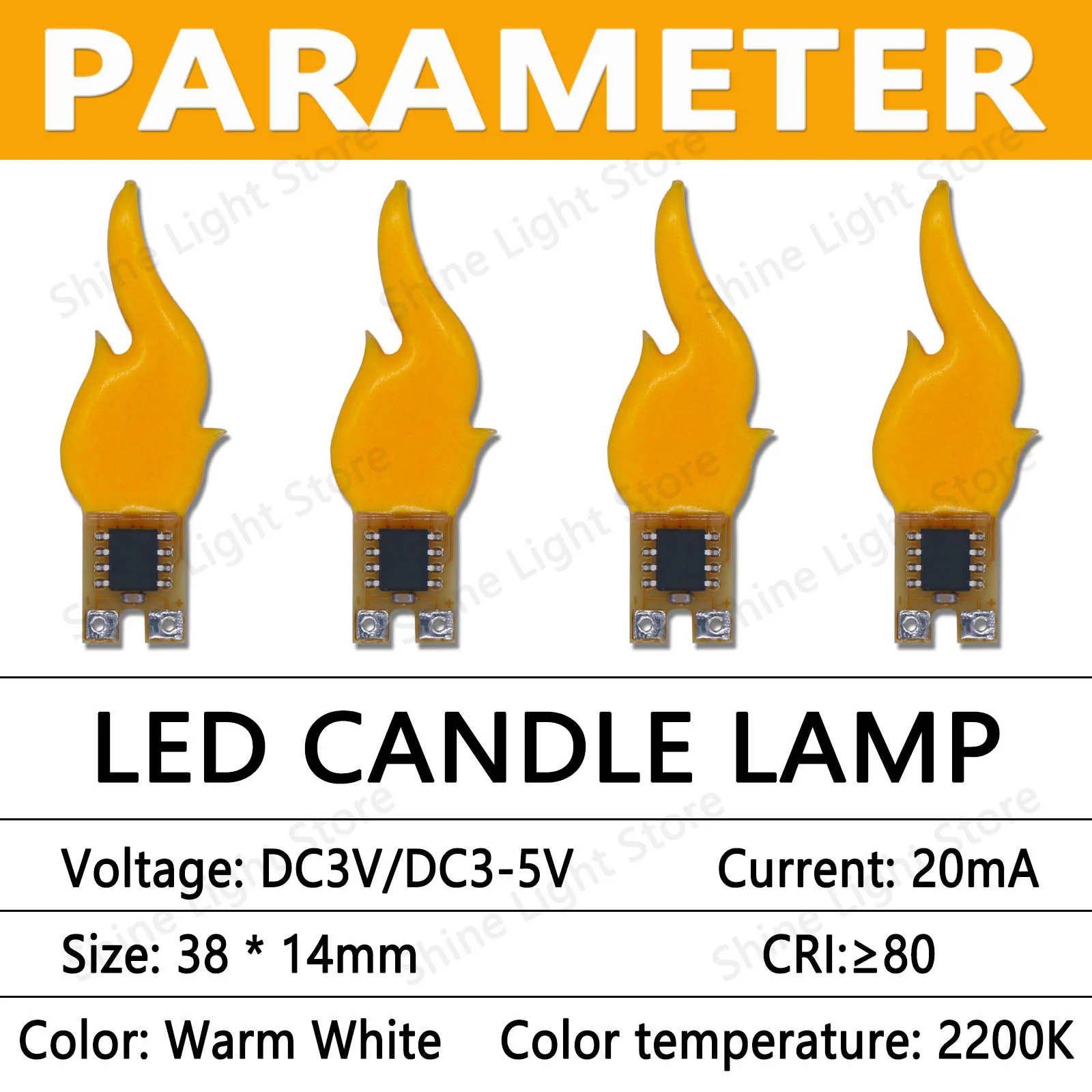 LED 3v Candle Flame Lamp cob LED 5v Light Bulb Diode Party Camping Decoration Home Light Bulb Accessories DIY LED Chip DC3-5V