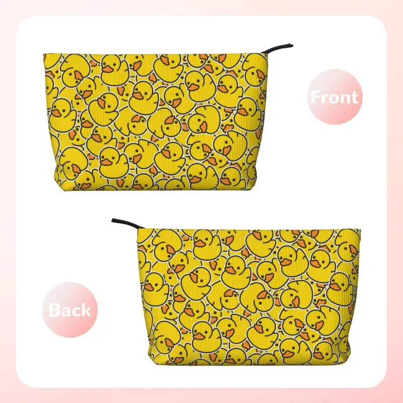 Clutches Rubber Cartoon Ducks Toiletry Bag Cute Yellow Ducks Print Makeup Cosmetic Organizer Ladies Beauty Storage Dopp Kit Case