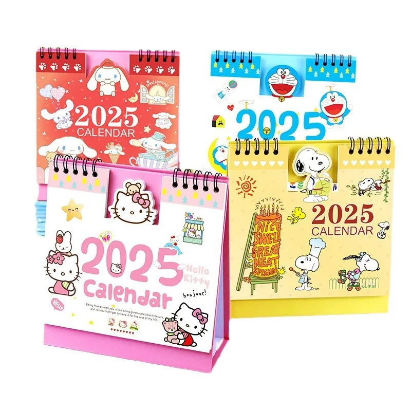 2025 Calendar Sanrio Hello Kitty Cinnamoroll Desk Calendar Ornament Cartoon Calendar Planner Agenda Versatile Office Supplies