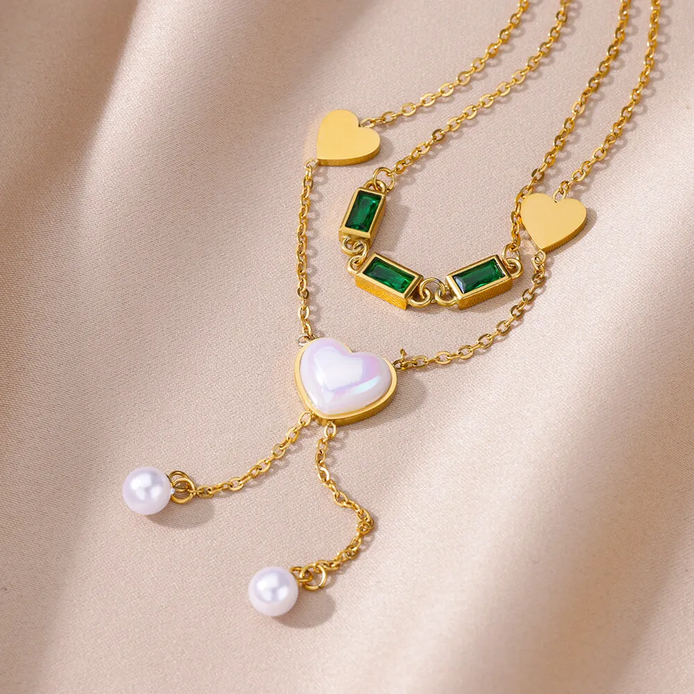 9 Style Multilayer Necklace For Women Stainless Steel Clavicle Chain Vintage Chokers For Women Accessories Jewelry image 5