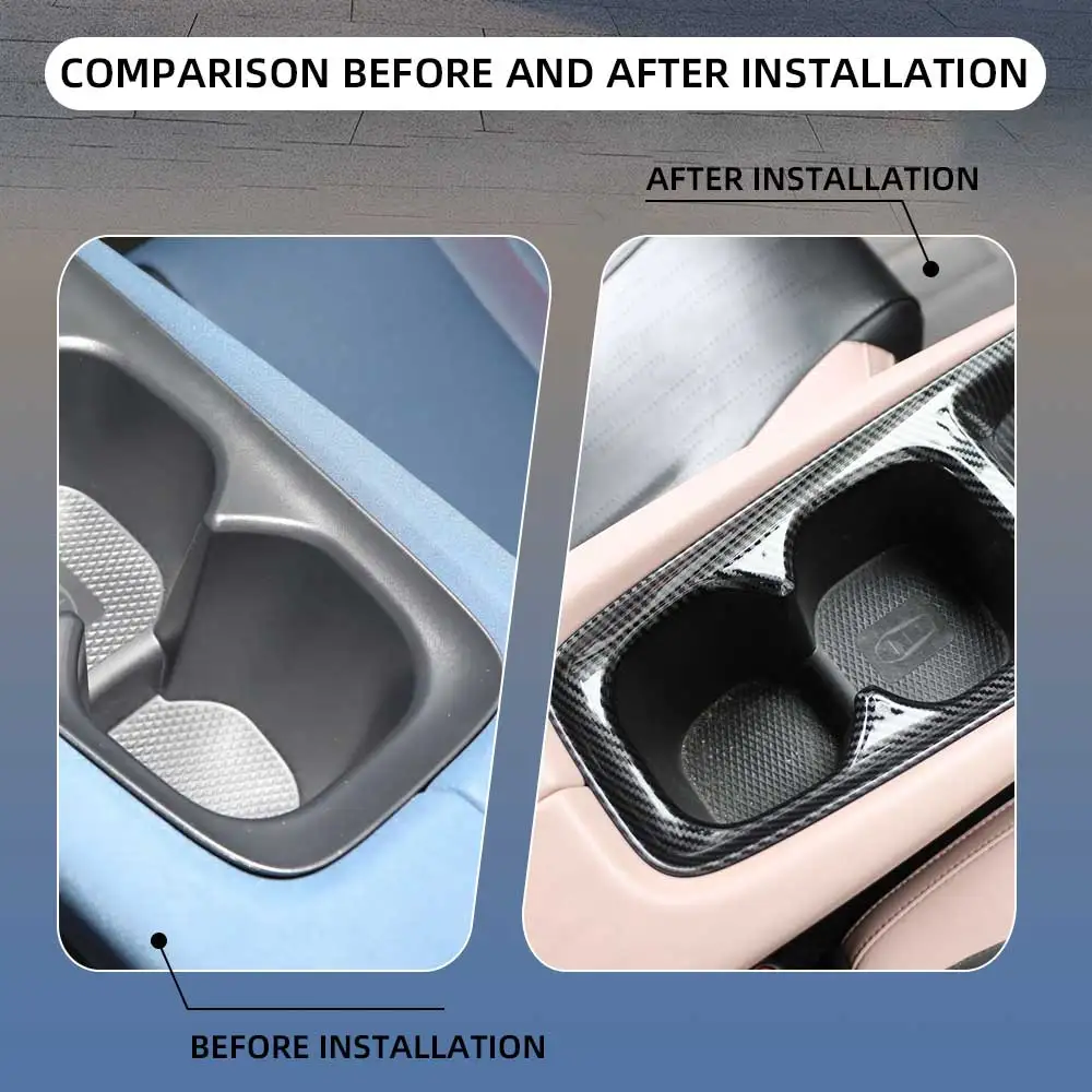 Car Center Cup Holder Trim Cover for BYD Dolphin Mini Seagull Dolphin Surf 2024 2025 LHD Interior Modification Accessory