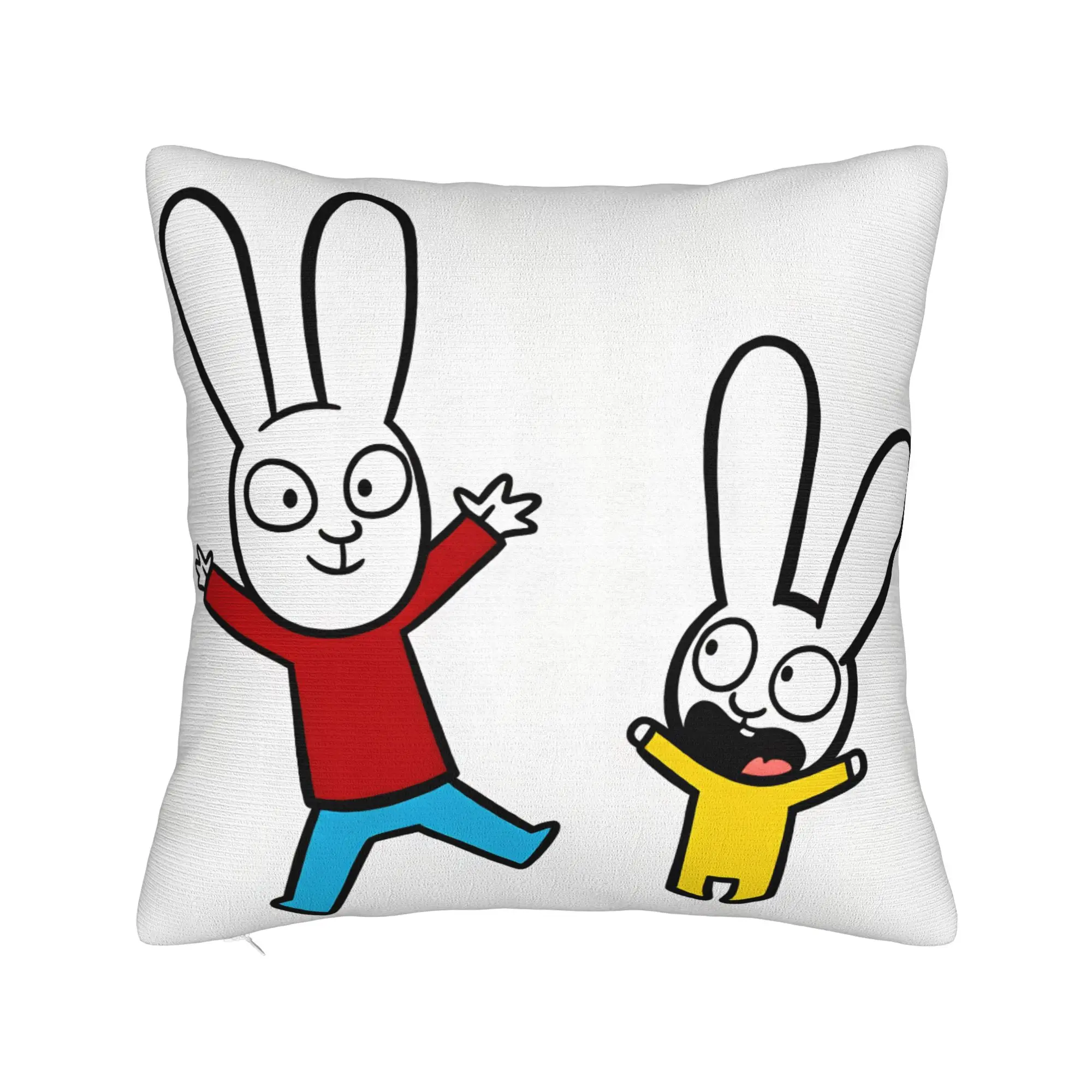 Simons Super Rabbits   Pillow Cover  Custom Cushion Cover Retro Trendy Pillow Case For Sofa Home Decoration