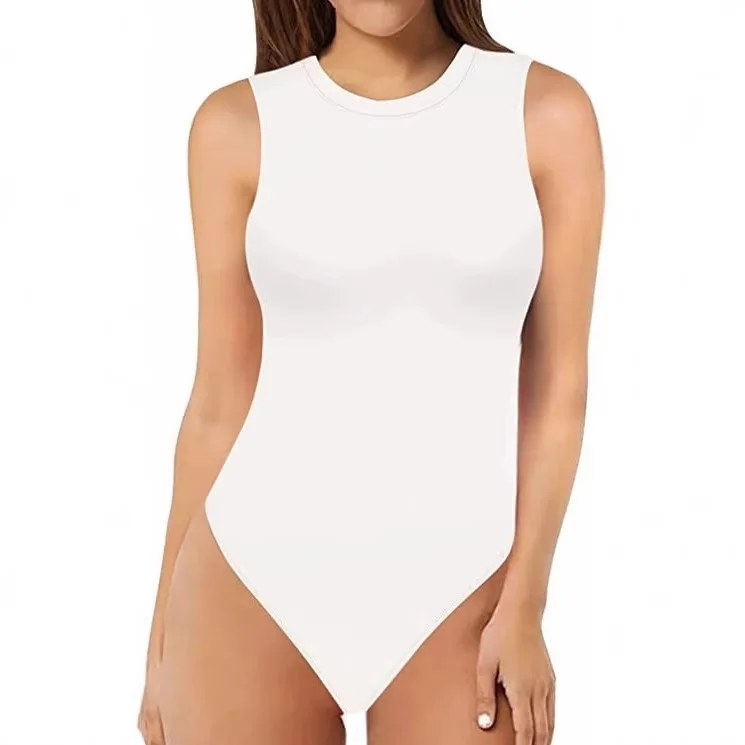 Cross-border 2026 New Summer New Products Hot Sale Round Neck Solid Color Tight Bottom Onesie Cw00365