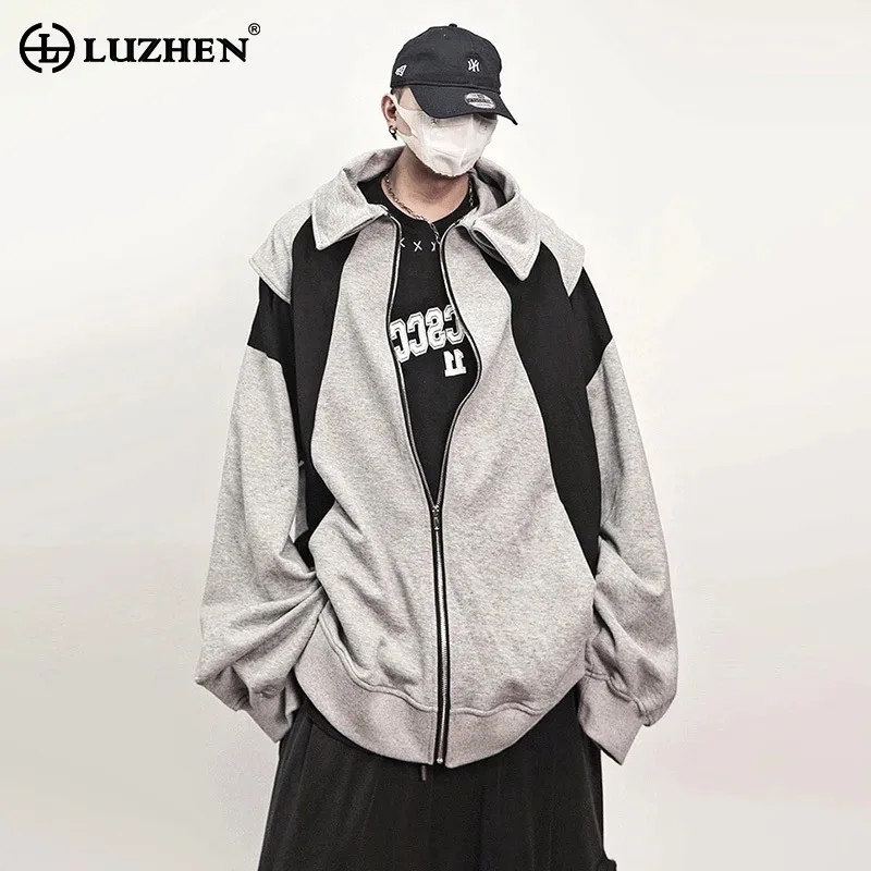 

LUZHEN 2025 Spring New Color Contrast Splicing Design Casual Jacket Men's Original Streetwear Fashion Handsome Male Coat JY3797