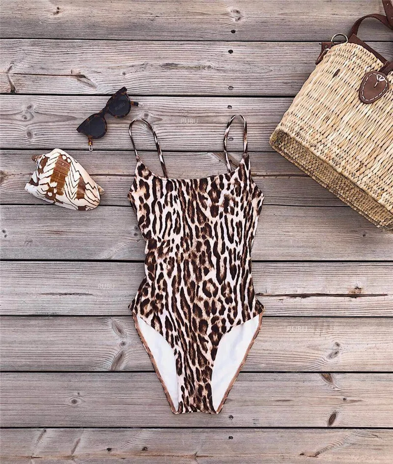 Miyouj Leopard Swimwear Women's Swimsuits Sexy One Piece Suit Printed Beachwear Bandage Bathsuit High Cut Swimwear New Bodysuit