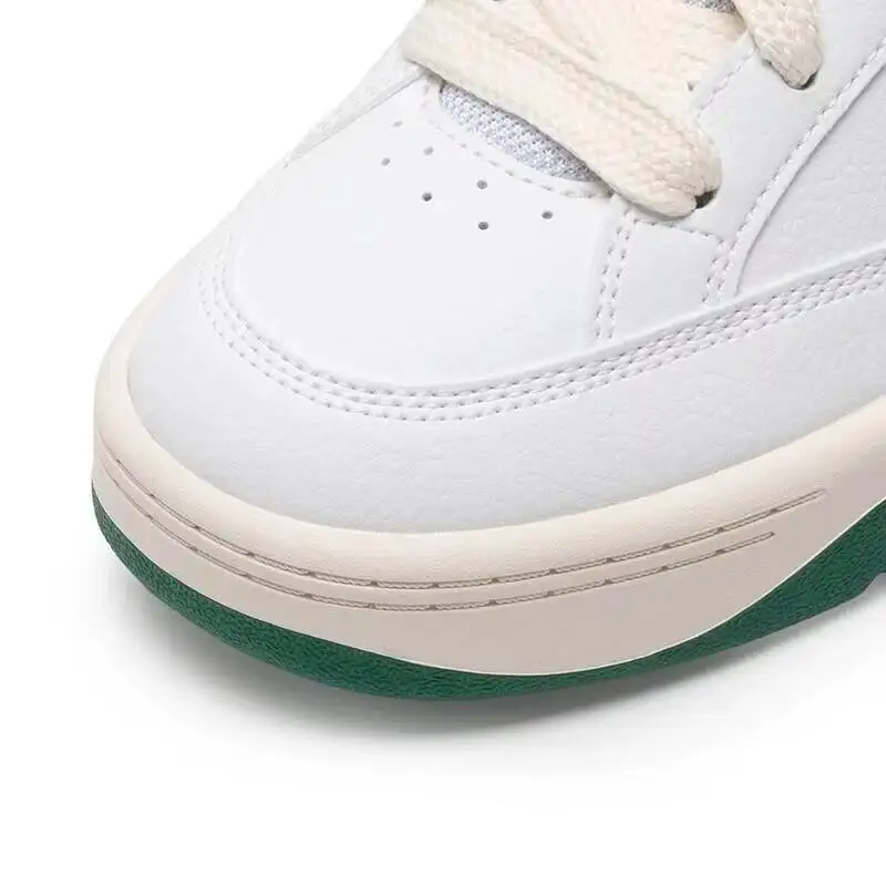 PUMA Low Top Leather Skate Shoes Thick Sole Perforated Upper Retro Casual Sneakers 395084-02