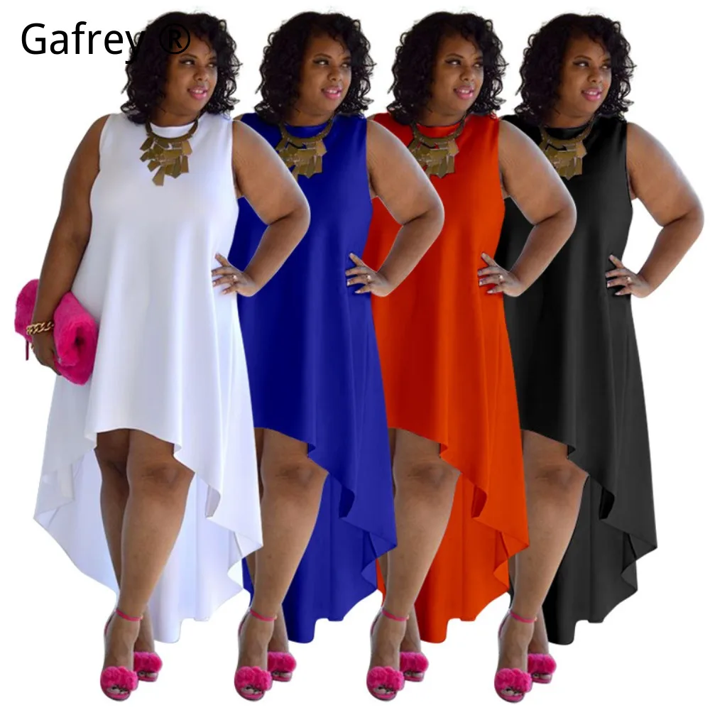 

Платье без рукавов больших размеров для женщин 3XL 4XL 5XL: Сексуальное, с круглым вырезом, удобное, повседневное летнее платье, шикарное, струящееся, элегантное, для отпуска