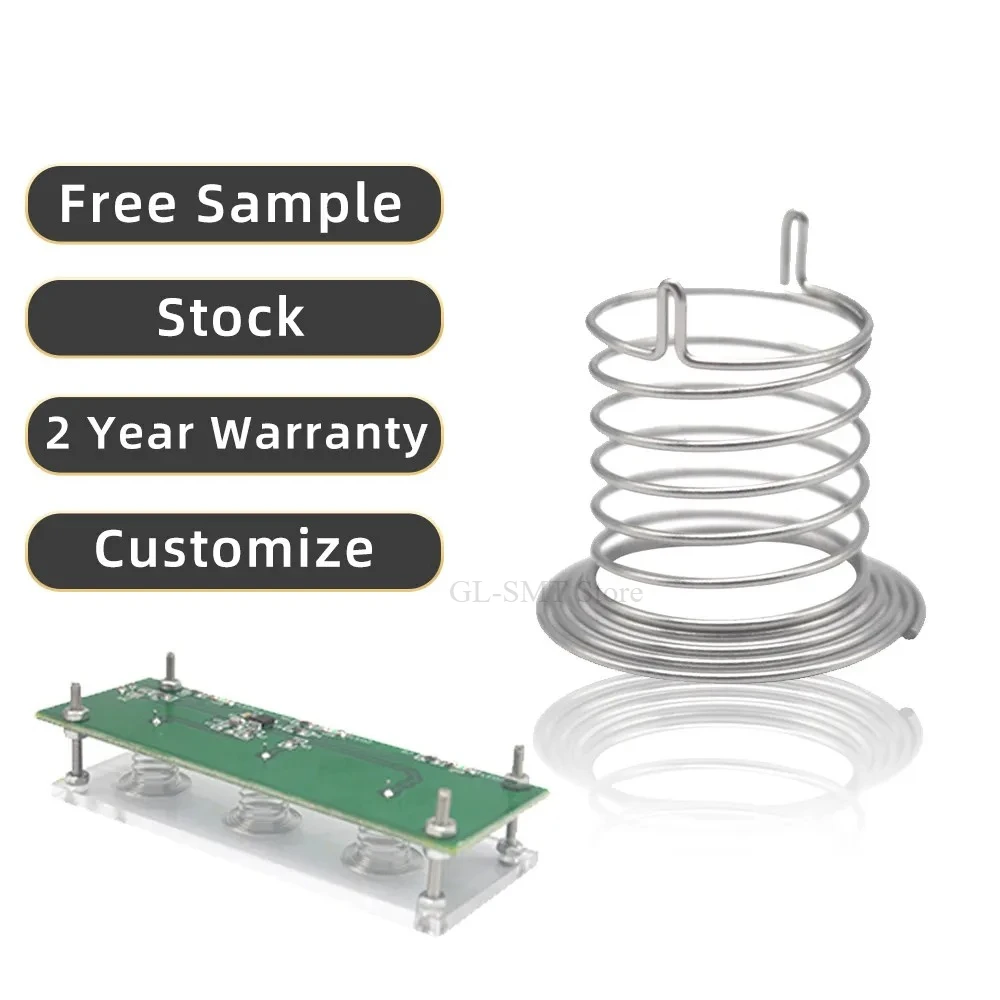 100PCS/lot  Switch Nickel-plated wire Electronic The Key Sensor Conical Board Flat Button Capacitive Coil Led Pcb Touch Spring